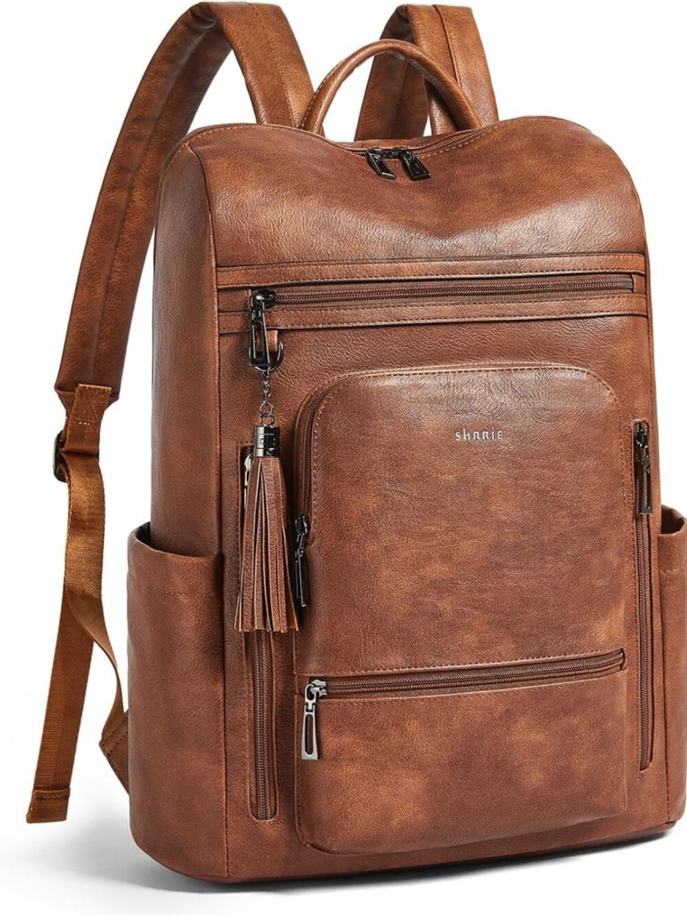 Stylish 17" Leather Laptop Backpack for Women - Durable, Chic & Versatile
